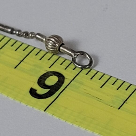 Vintage Sterling Silver 925 Ball/Bar Chain Bracelet 9 In Spring Ring Clasp - Picture 7 of 7